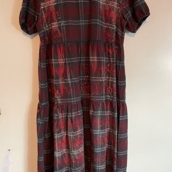 NWT R13 Bleached Plaid-Pattern Midi Dress - Large - Picture 6 of 16